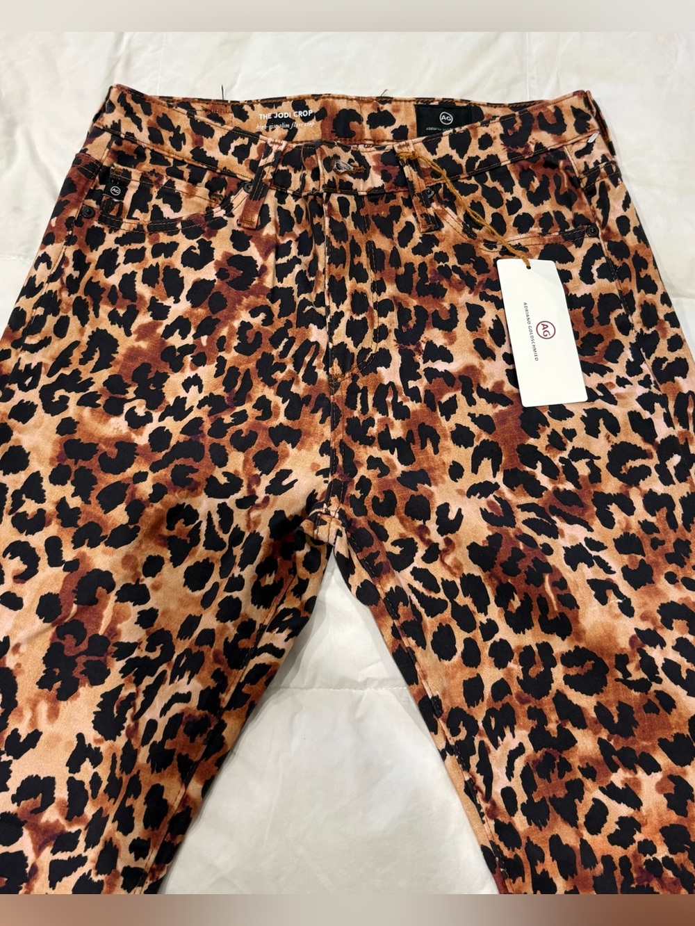 Women’s Adriano Goldschmied Leopard Print, The Jodi Crop Pants - Picture 2 of 7